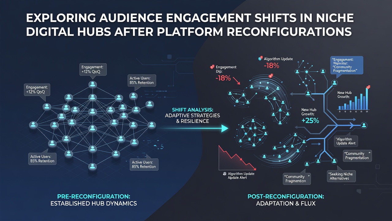 Chart displaying comparative engagement levels in specialized online communities before and after structural platform updates