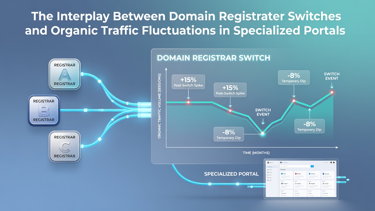 The Interplay Between Domain Registrar Switches and Organic Traffic Fluctuations in Specialized Portals